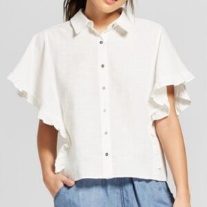 Universal Thread Womens Off White Blouse Size XL